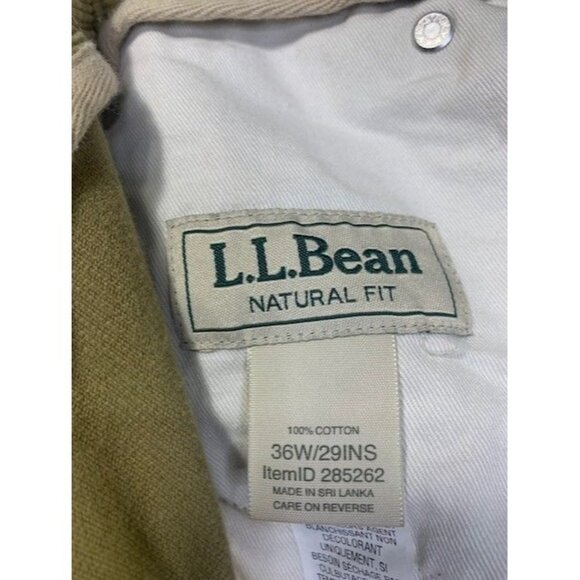 L.L. Bean Men's Natural Fit Tan Corduroy Pants 36W X 29L Straight Leg - Picture 3 of 8